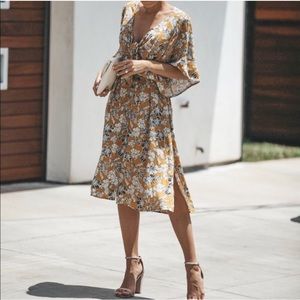 VICI || floral knot midi dress